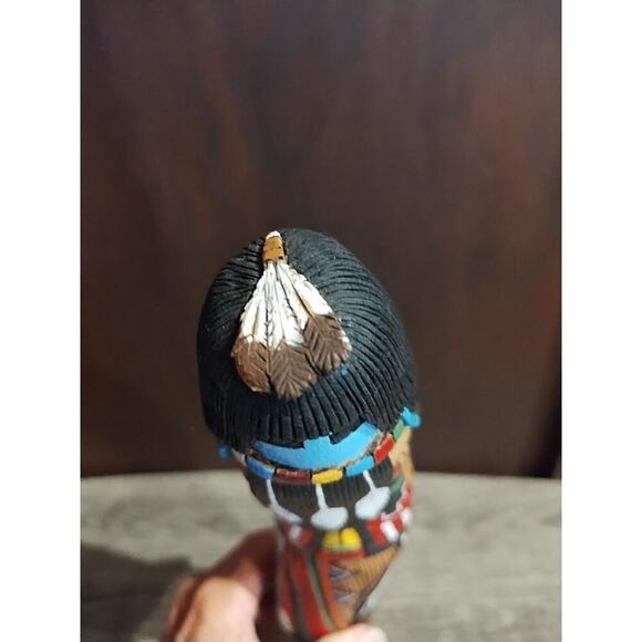 KACHINA WOOD CARVED DOLL 15" Long Hair Hand Carved Signed B. Many goats Native - Picture 13 of 14